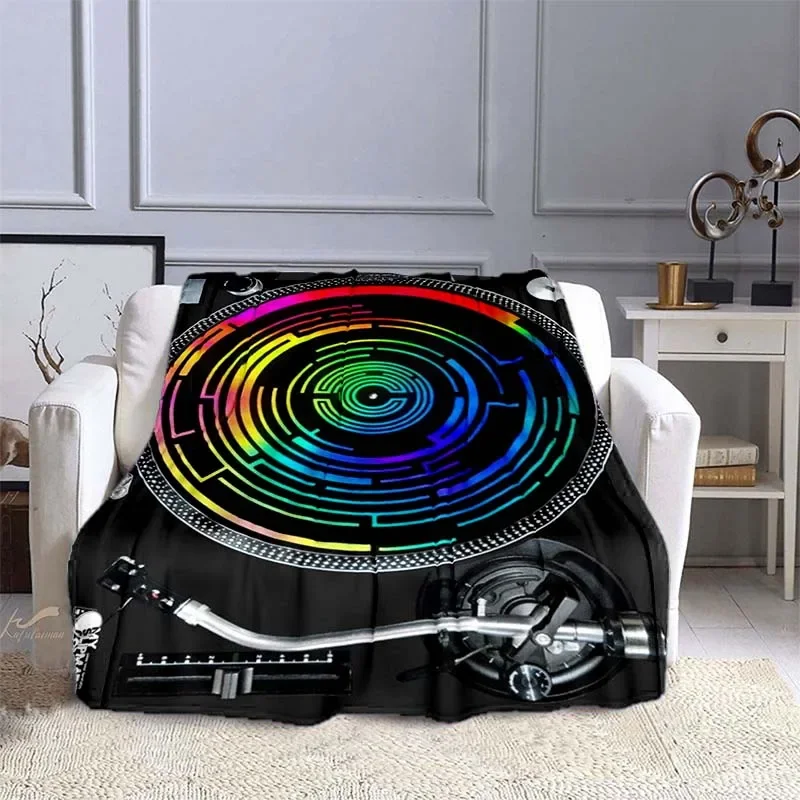 Audio Music King - Music DJ Flannel Throw Blankets Disc