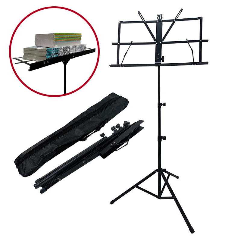 Audio Into Music Sheet - Collapsible Compact Sheet Music Tripod-Base Stand