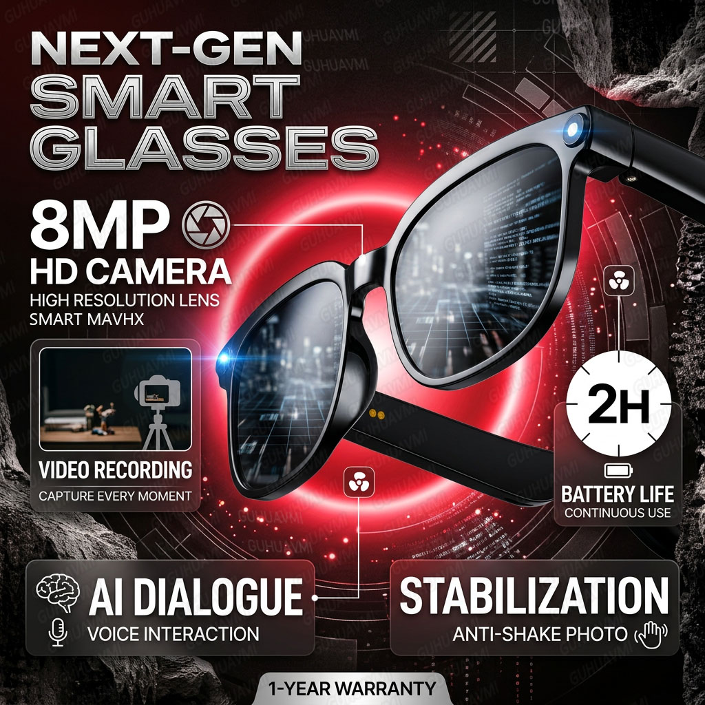 Wireless Smart Camera Glasses  - Audio Music Videos recension och pris