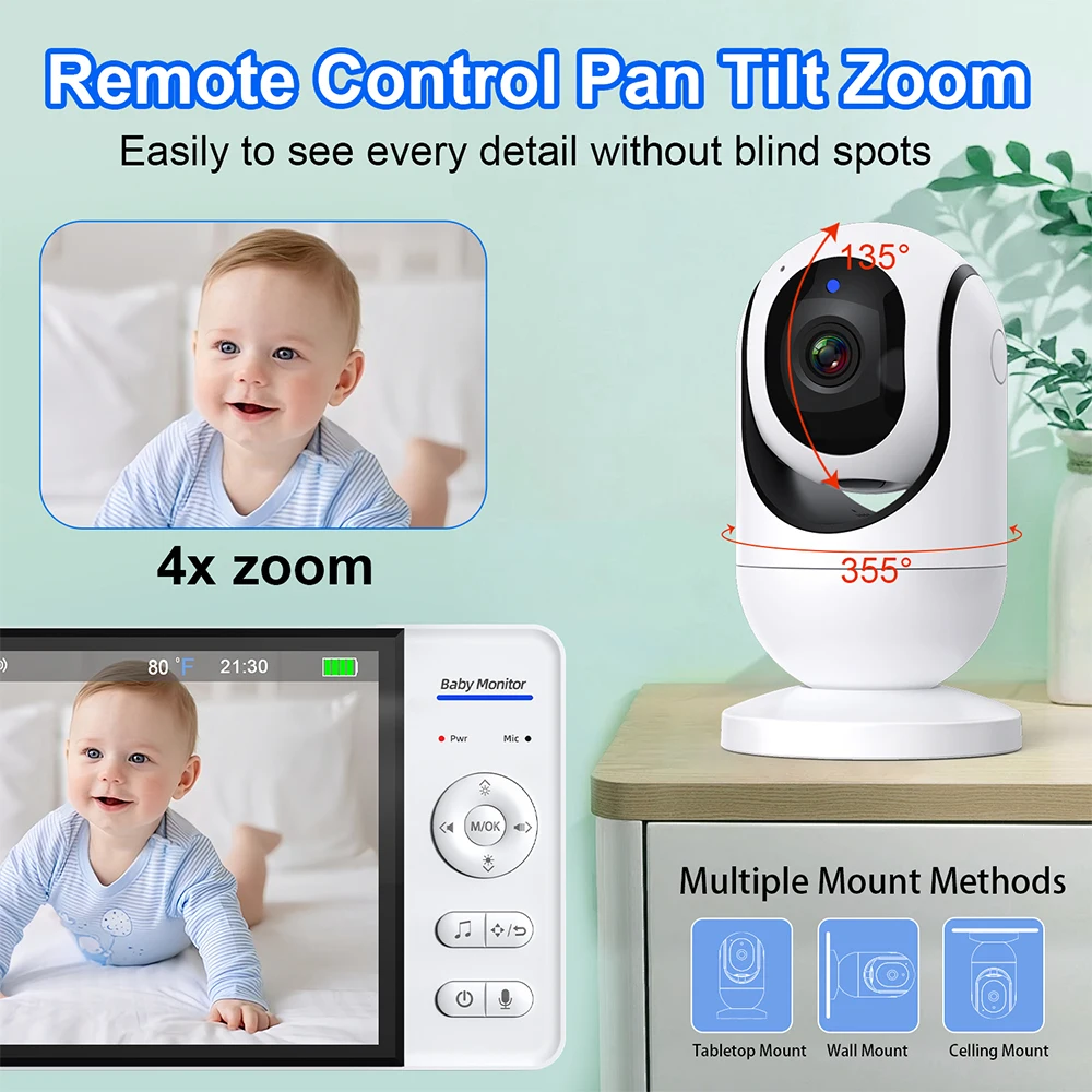 No WiFi 7 Inch Baby Monitor 2- - Audio Music Videos recension och pris