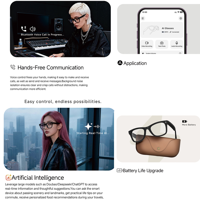 2026 AI smart Glasses HD 800W  - Audio Music Videos recension och pris