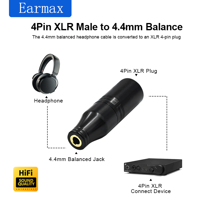Xlr-4 Male to 4.4mm Female Ada - Audio Music Play recension och pris