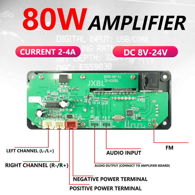 80W Bluetooth 5.0 MP3 Decoder  - Audio Music Play recension och pris