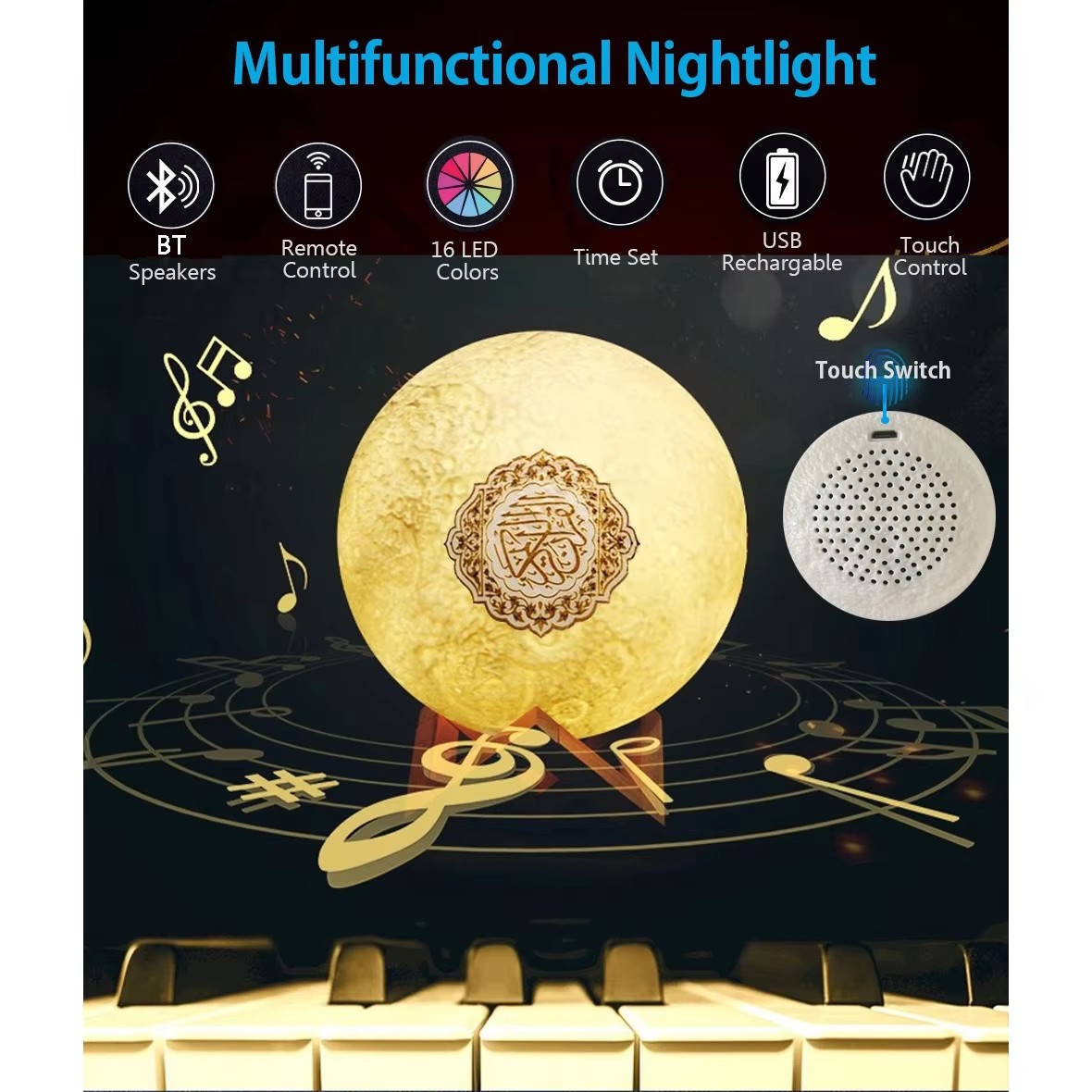 Night Light Wireless Bluetooth - Audio Music Islamic recension och pris