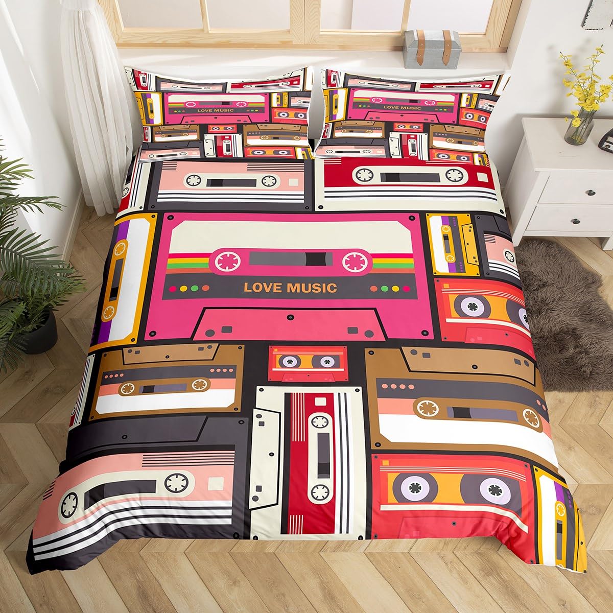 Colorful Music Cassettes Duvet - Audio Music King recension och pris